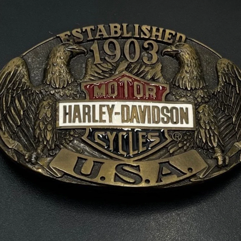 Harley Davidson Vintage Belt Buckle Only Made in USA 1903 Raintree Eagles